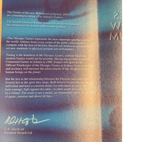 Swatch Watch GLORIOUS RUNNER GK295PACK1 1999 Olympic Specials New In Box - Picture 10 of 15